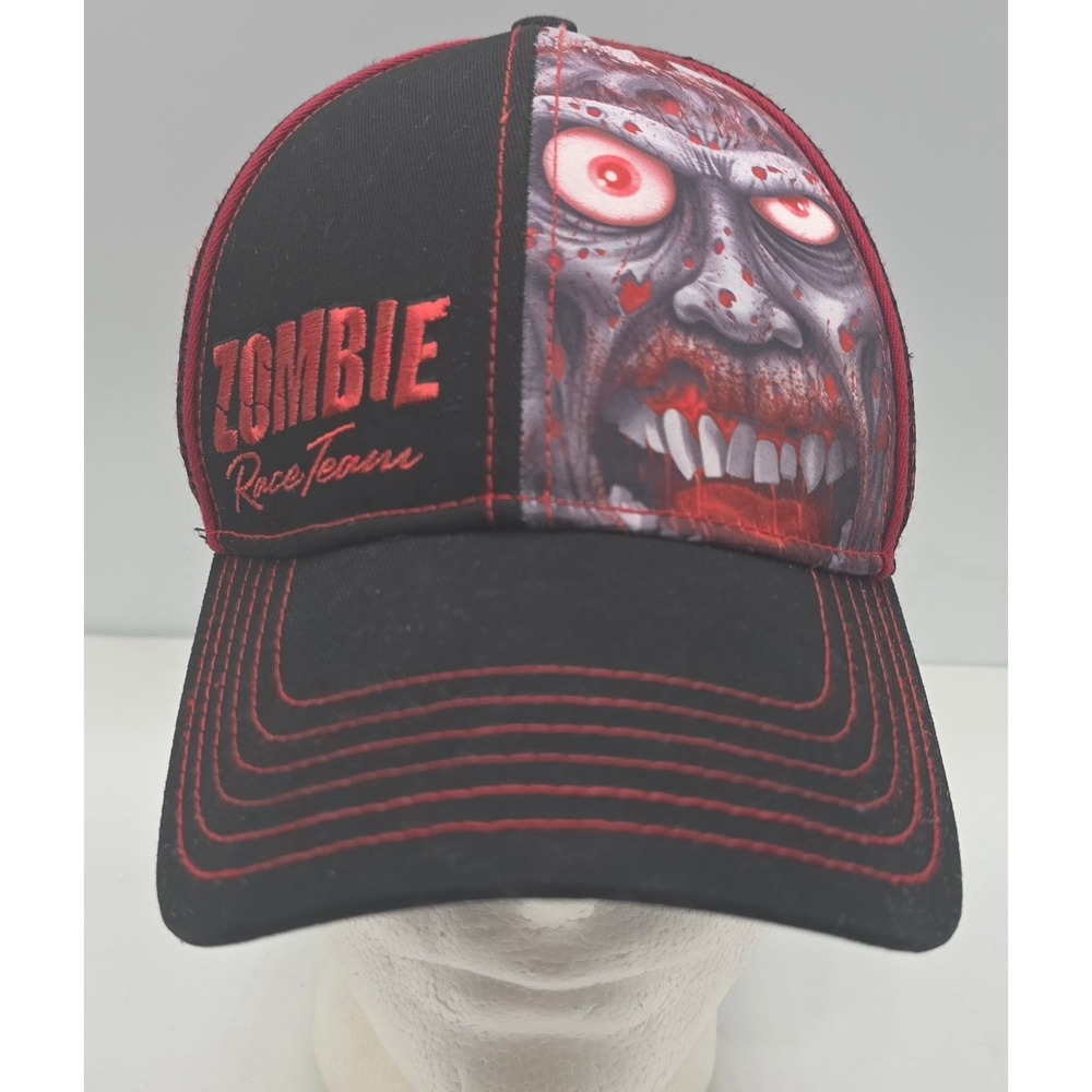 Zombie‎ Race Team Monster Jam Trucker Hat Black Red Snapback Cap